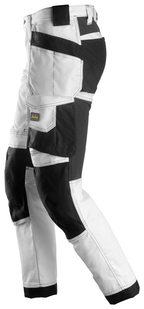 6241 Snickers AllroundWork Stretch Trousers with Holster Pockets White/Black