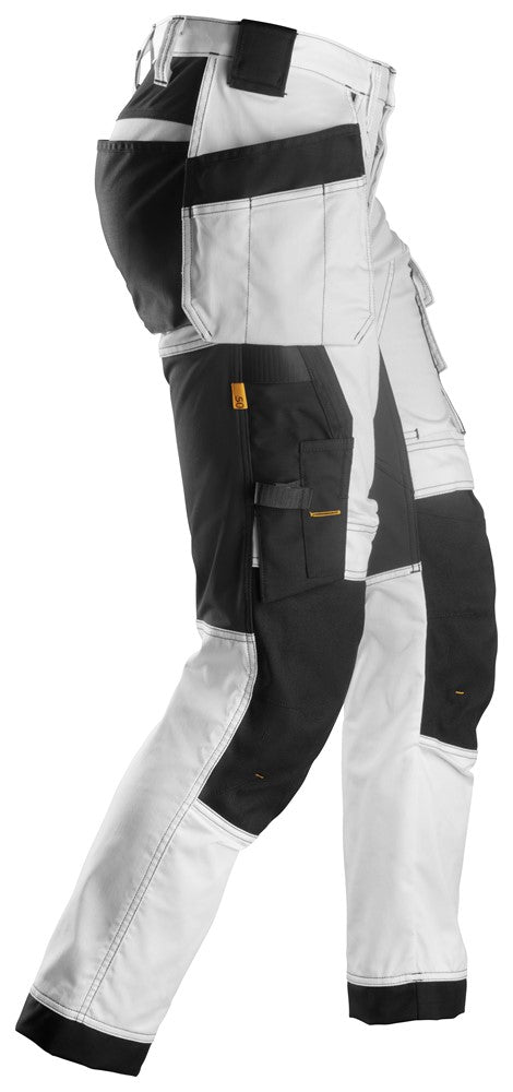 6241 Snickers AllroundWork Stretch Trousers with Holster Pockets White/Black