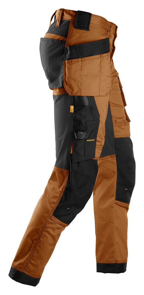 6241 Snickers AllroundWork Stretch Trousers with Holster Pockets Brown/Black