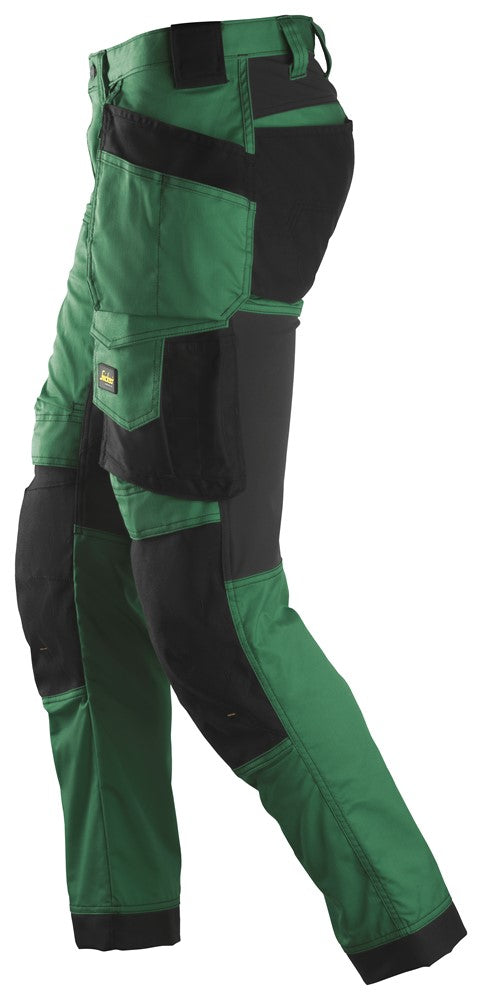 6241 Snickers AllroundWork Stretch Trousers with Holster Pockets Forest Green/Black