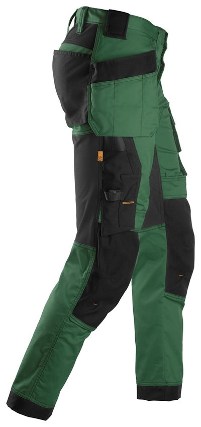 6241 Snickers AllroundWork Stretch Trousers with Holster Pockets Forest Green/Black