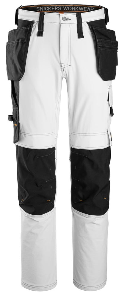 6271 Snickers Full Stretch Trouser with Holster Pockets White/Black