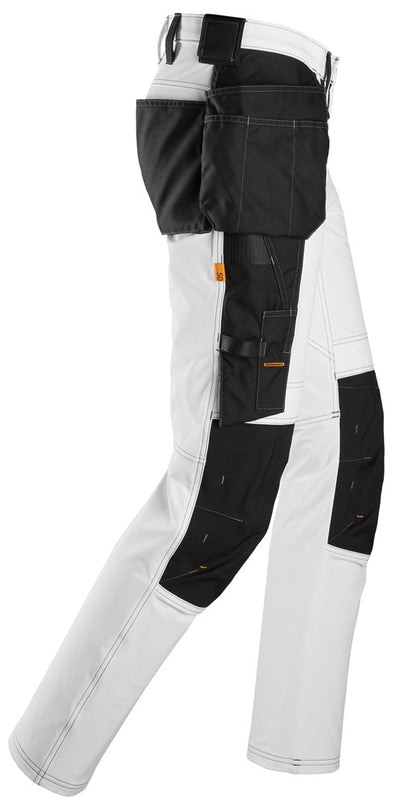 6271 Snickers Full Stretch Trouser with Holster Pockets White/Black