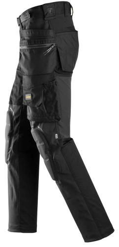 6590 Snickers AllroundWork, Stretch Trousers Capsulized™ Kneepads Holster Pockets Black