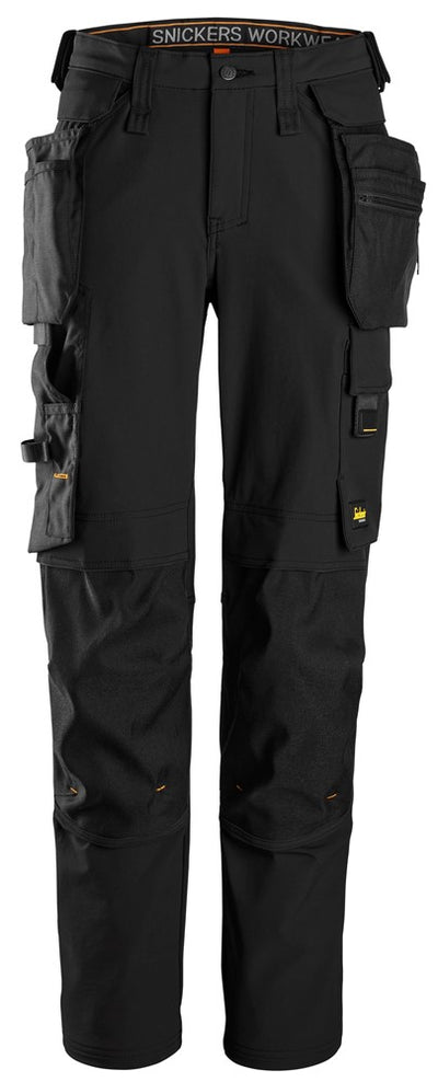 6771 Snickers Women's AllroundWork Full-Stretch Trousers Detachable Holster Pockets Black