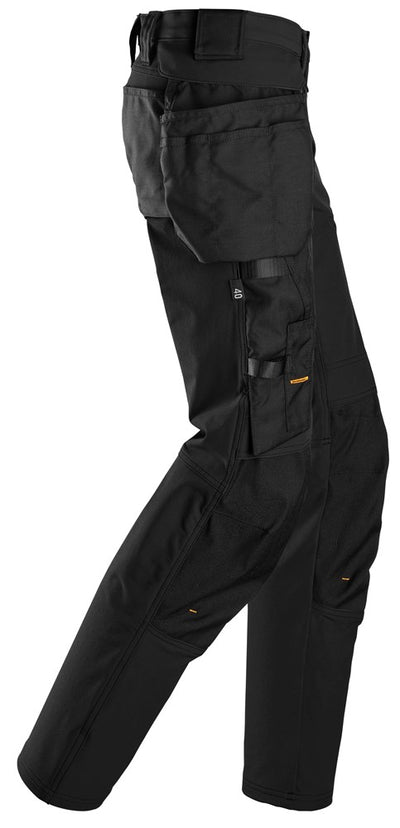 6771 Snickers Women's AllroundWork Full-Stretch Trousers Detachable Holster Pockets Black