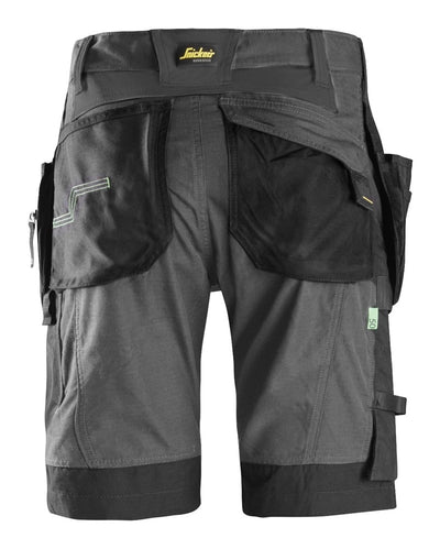 6904 Snickers FlexiWork Work Shorts+ Holster Pockets Steel Grey/Black