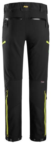 6948 Snickers FlexiWork, Softshell Stretch Trousers Black Neon Yellow