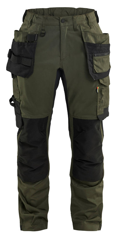 7132 Blaklader Women's Craftsman Trousers With Stretch Forest Green/Black