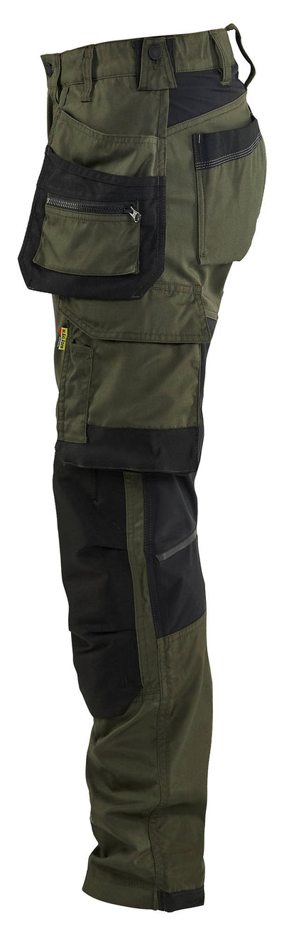 7132 Blaklader Women's Craftsman Trousers With Stretch Forest Green/Black