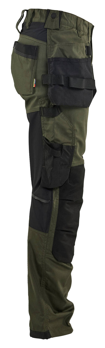 7132 Blaklader Women's Craftsman Trousers With Stretch Forest Green/Black
