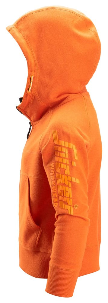 7512 Snickers Junior Logo Full-Zip Hoodie Warm Orange