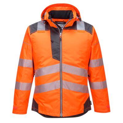 Portwest T400 PW3 Hi-Vis Winter Jacket Orange/Grey