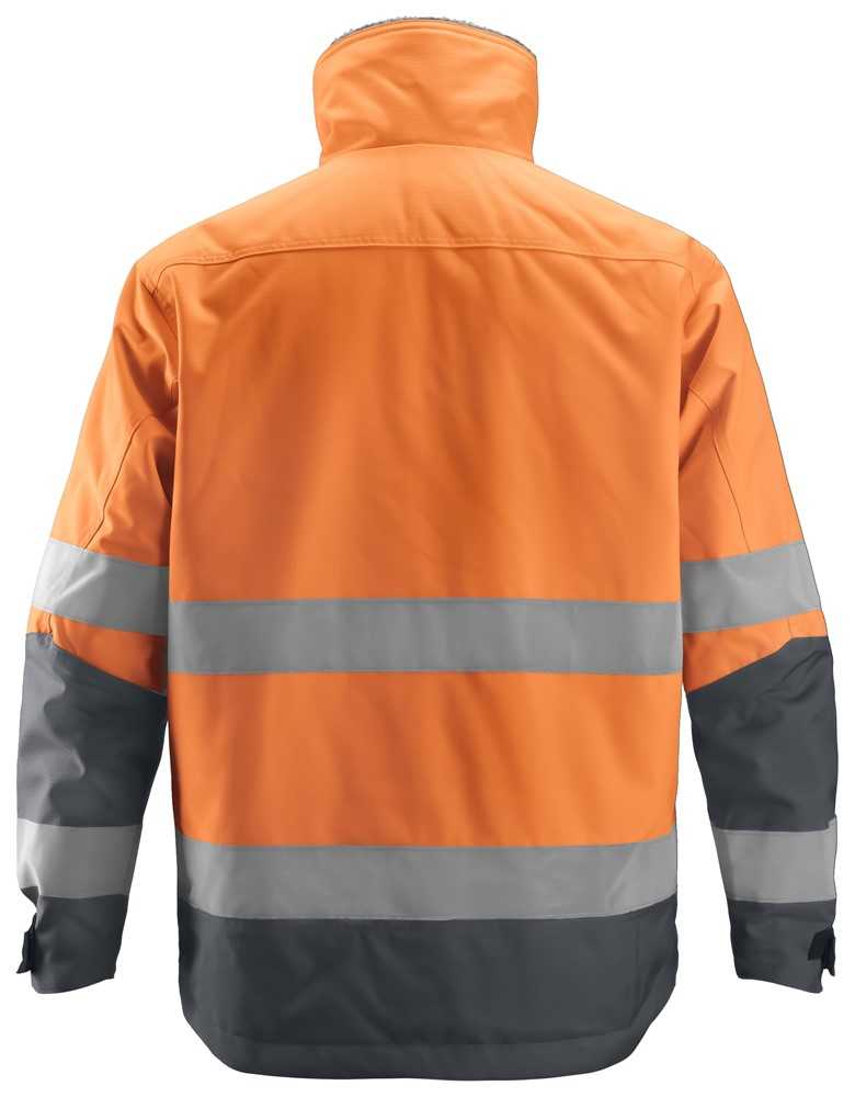 1138  Snickers AllroundWork, High-Vis Insulated Jacket Orange/Steel Grey