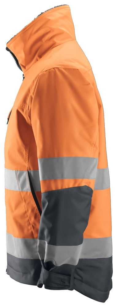 1138  Snickers AllroundWork, High-Vis Insulated Jacket Orange/Steel Grey