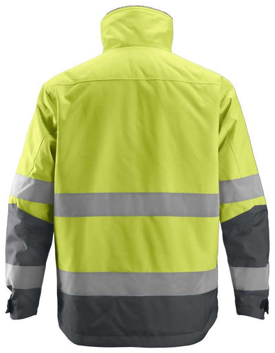 1138  Snickers AllroundWork, High-Vis Insulated Jacket Yellow/Steel Grey