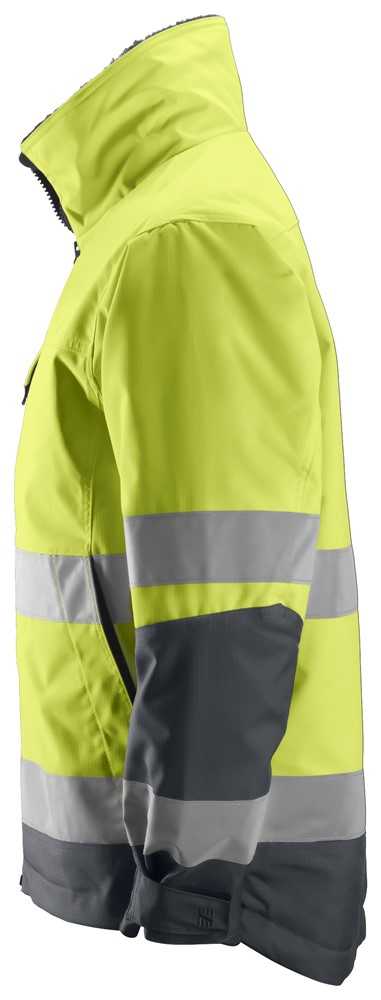 1138  Snickers AllroundWork, High-Vis Insulated Jacket Yellow/Steel Grey