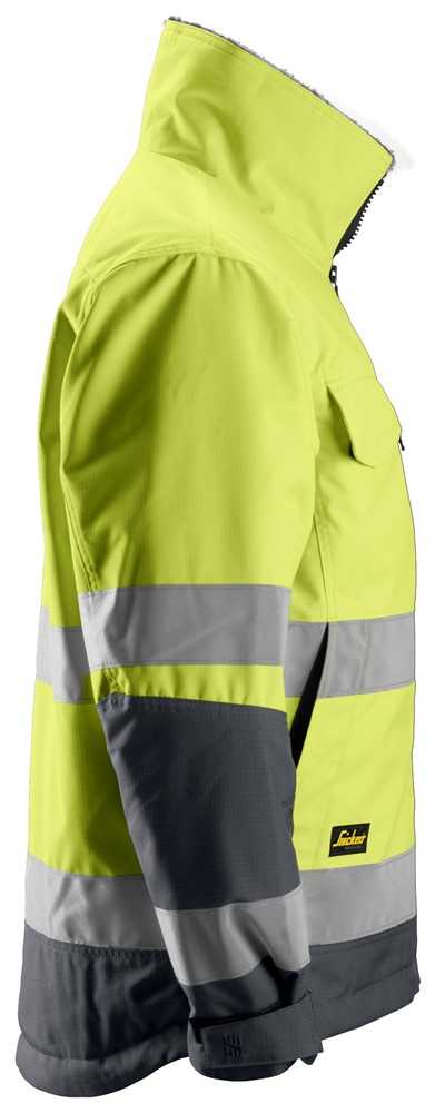 1138  Snickers AllroundWork, High-Vis Insulated Jacket Yellow/Steel Grey