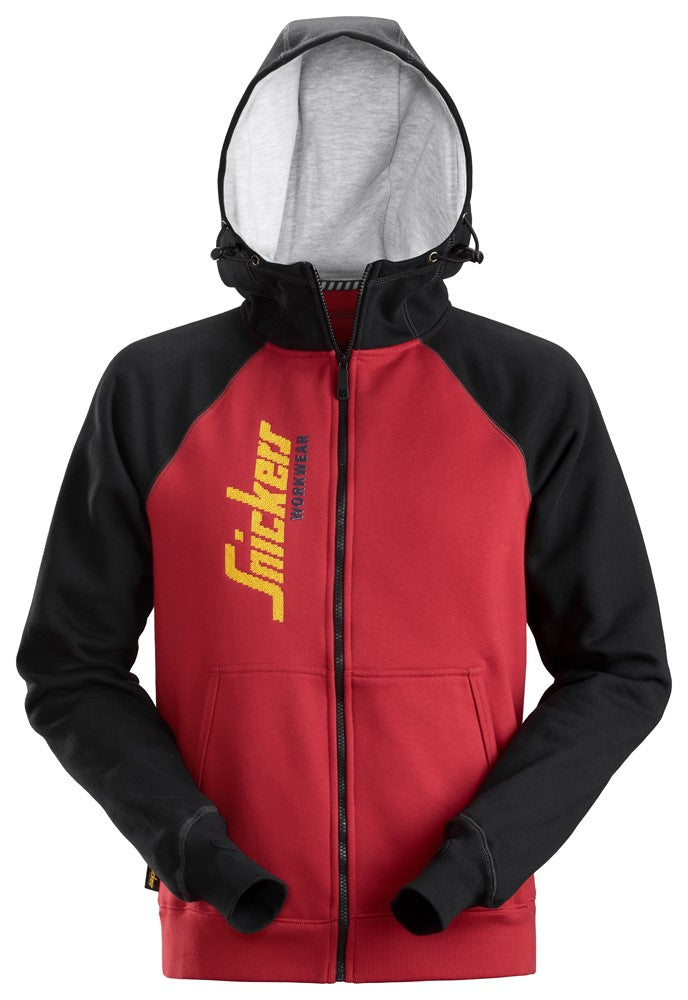 2888 Snickers Logo Full Zip Hoodie Red