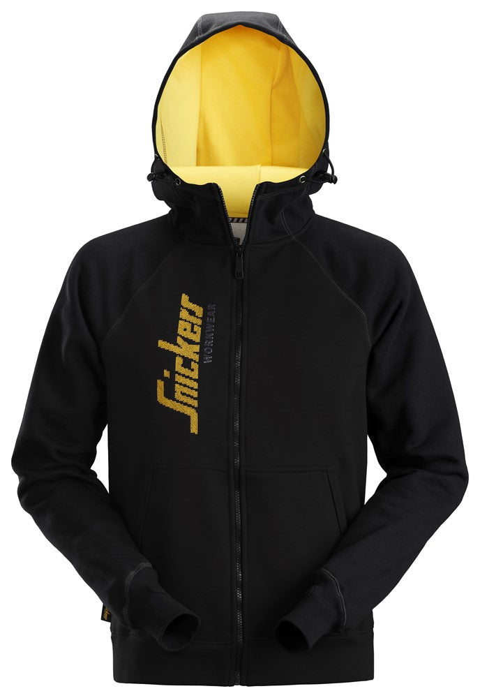 2888 Snickers Logo Full Zip Hoodie Black