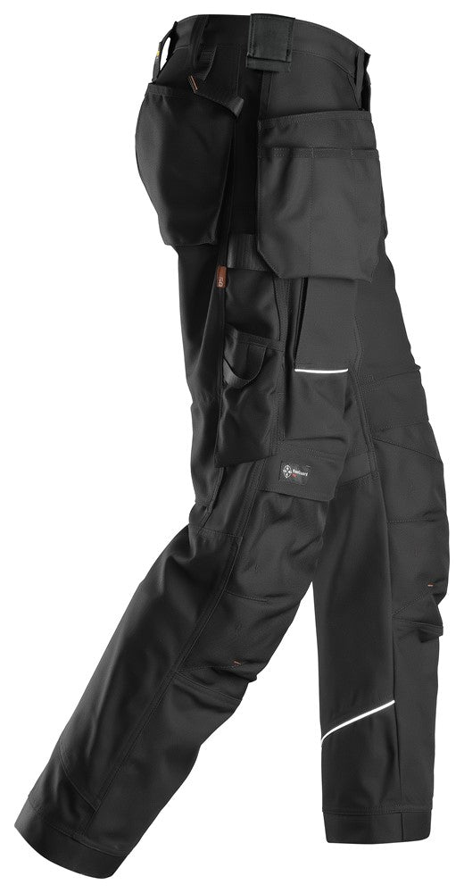 6214 Snickers Ruffwork Canvas Work Trousers with Holster Pockets Black Right