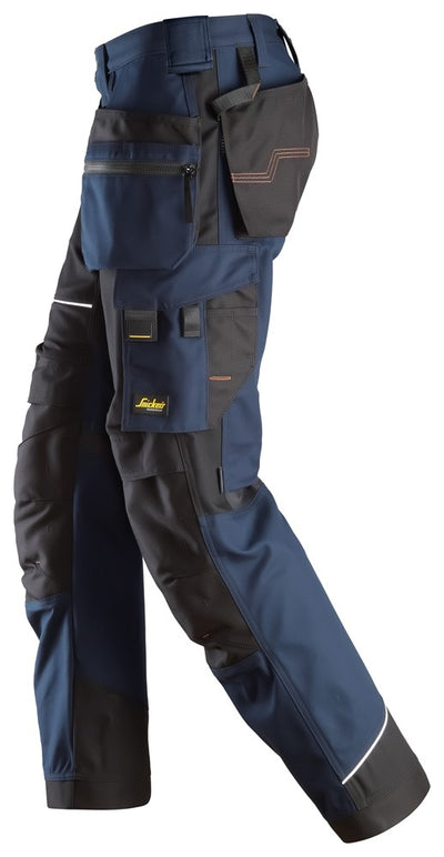 6214 Snickers Ruffwork Canvas Work Trousers with Holster Pockets Navy Left