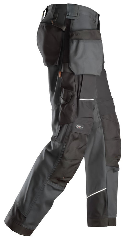 6214 Snickers Ruffwork Canvas Work Trousers with Holster Pockets Steel Grey Right