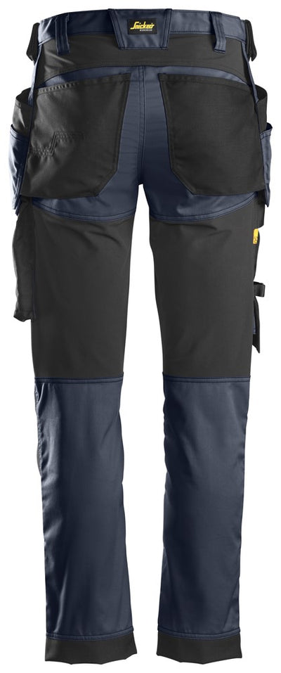 6241 Snickers AllroundWork Stretch Trousers with Holster Pockets Navy Back