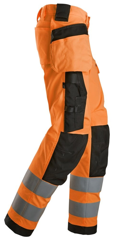 6743 Snickers High-Vis Women's Stretch Trousers with Holster Pockets Orange