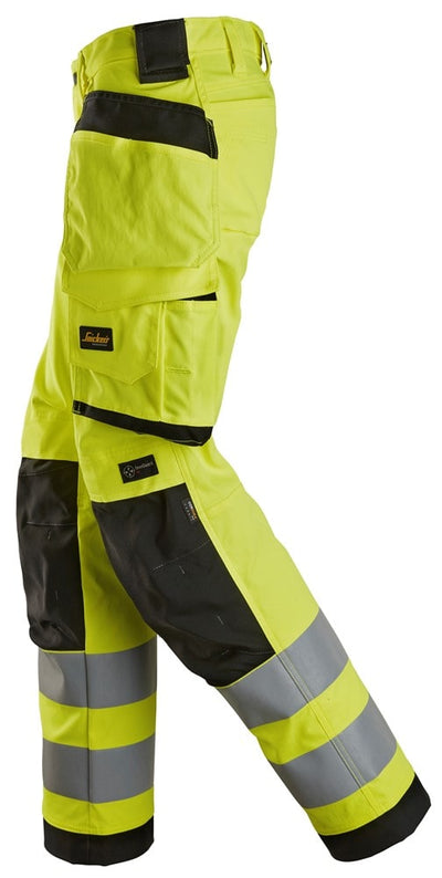 6743 Snickers High-Vis Women's Stretch Trousers with Holster Pockets Yellow