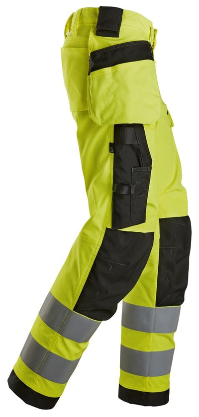 6743 Snickers High-Vis Women's Stretch Trousers with Holster Pockets Yellow